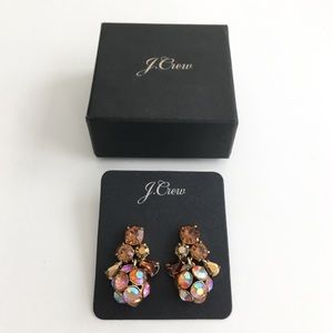 J.Crew Amber Rhinestone Earrings w/ Box